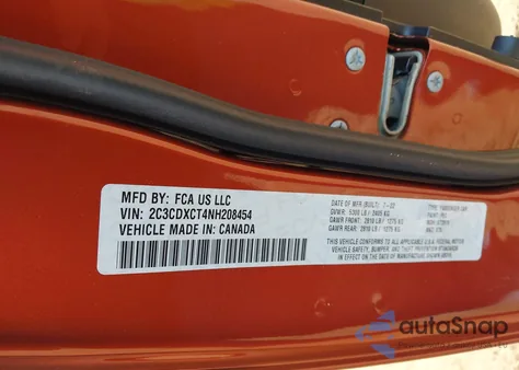 2022 Dodge Charger R/T z USA, uszkodzony, nr VIN 2C3CDXCT4NH208454